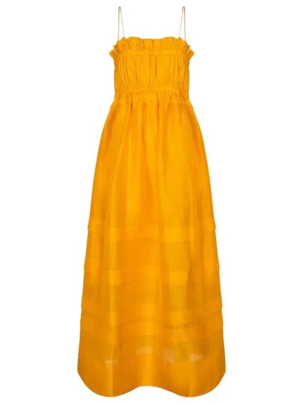 LEE MATHEWS Canary Linen and Silk Yellow Maxi Dress Retail $740